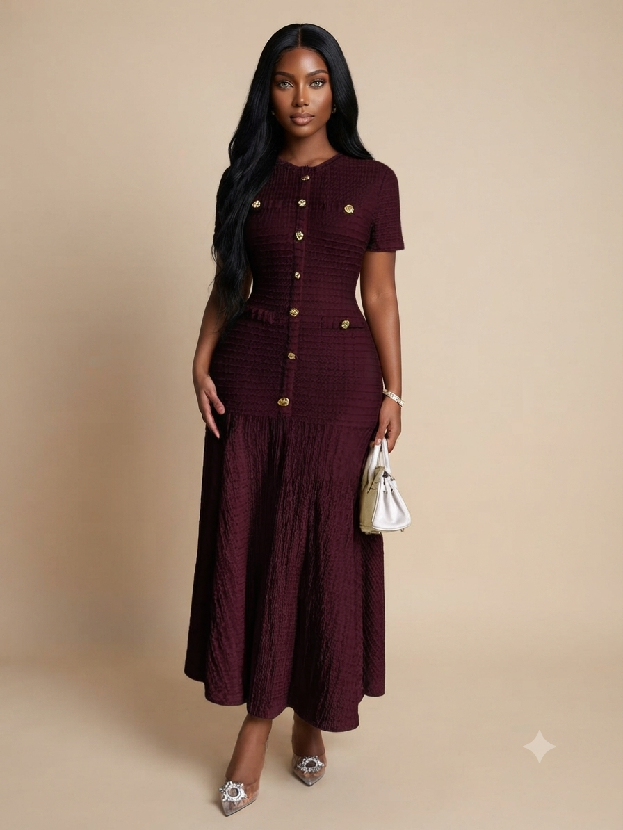 Azeen Short-Sleeve Dress
