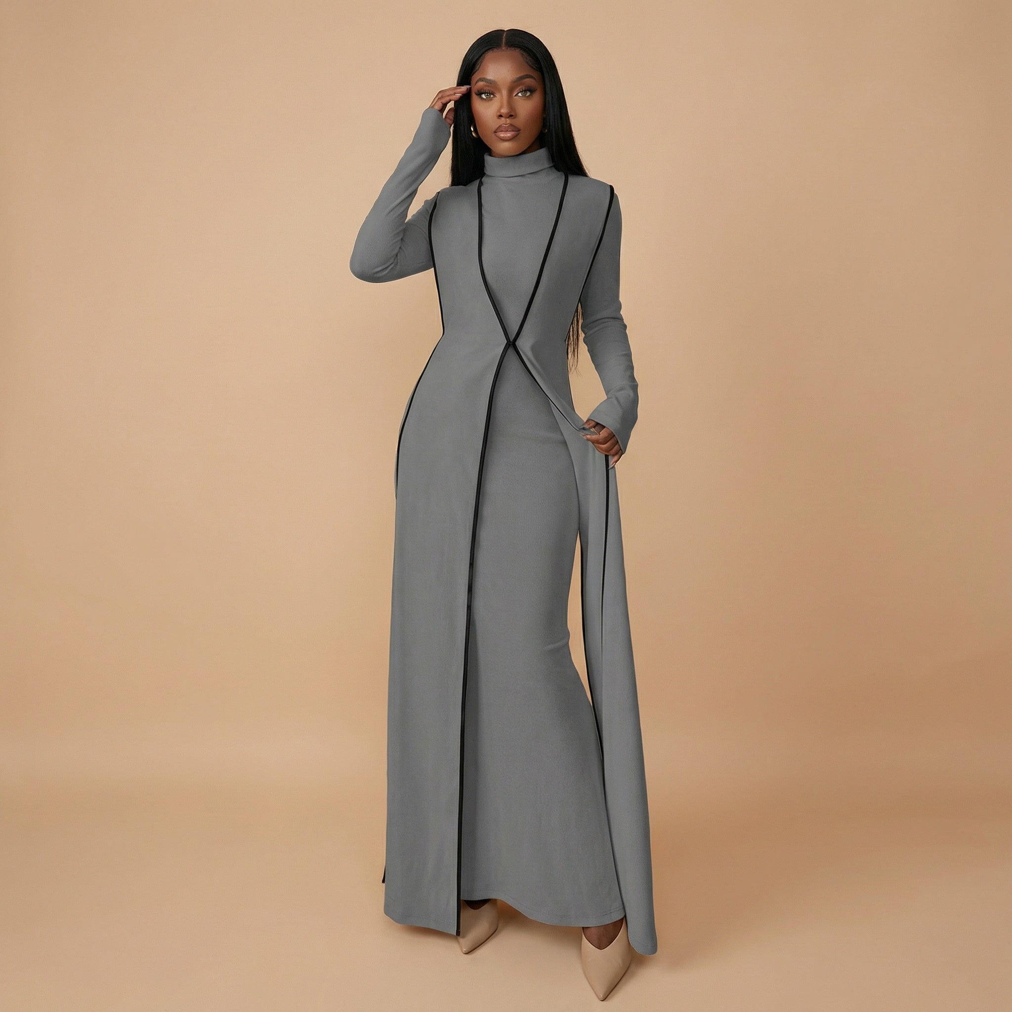 Malika High Neck Dress Set