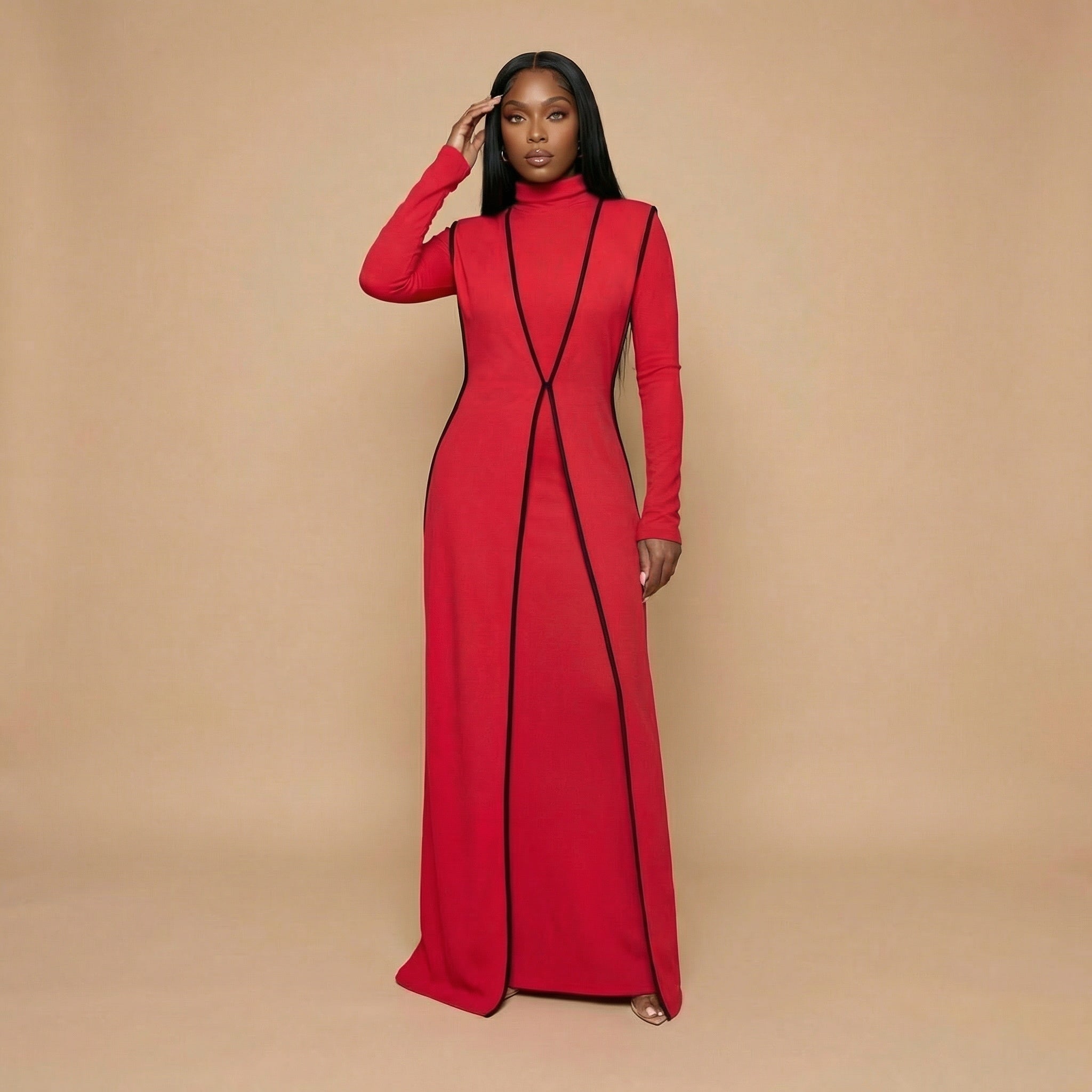 Malika High Neck Dress Set