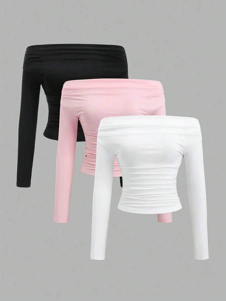 Maya Triple Off-Shoulder Top