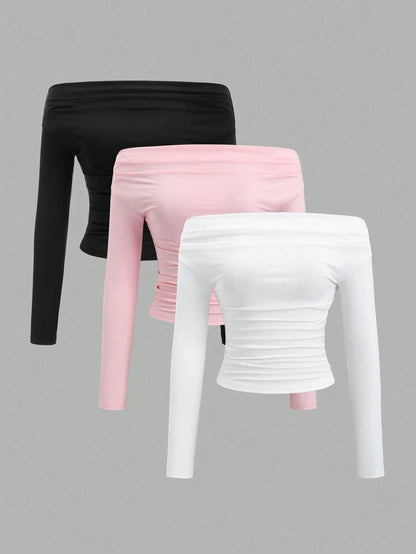 Maya Triple Off-Shoulder Top