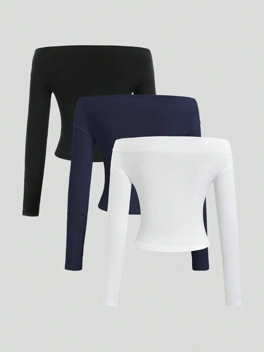 Maya Triple Off-Shoulder Top