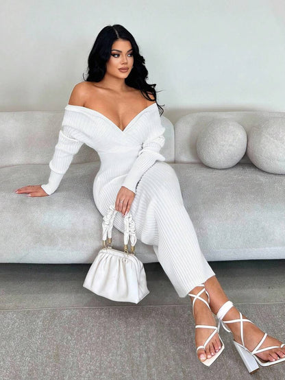 Radiant Eve Off-Shoulder Dress