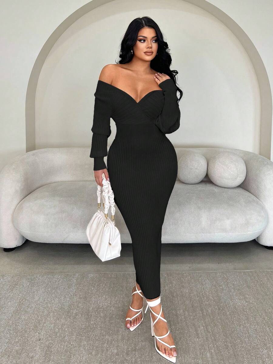 Radiant Eve Off-Shoulder Dress