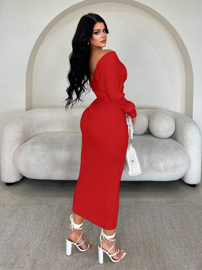 Radiant Eve Off-Shoulder Dress