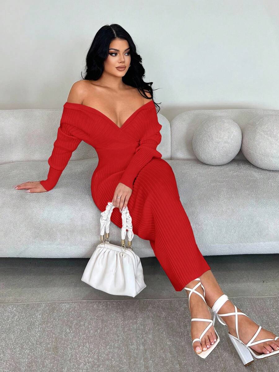 Radiant Eve Off-Shoulder Dress
