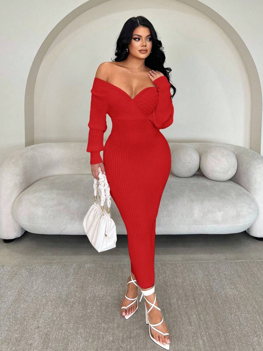 Radiant Eve Off-Shoulder Dress