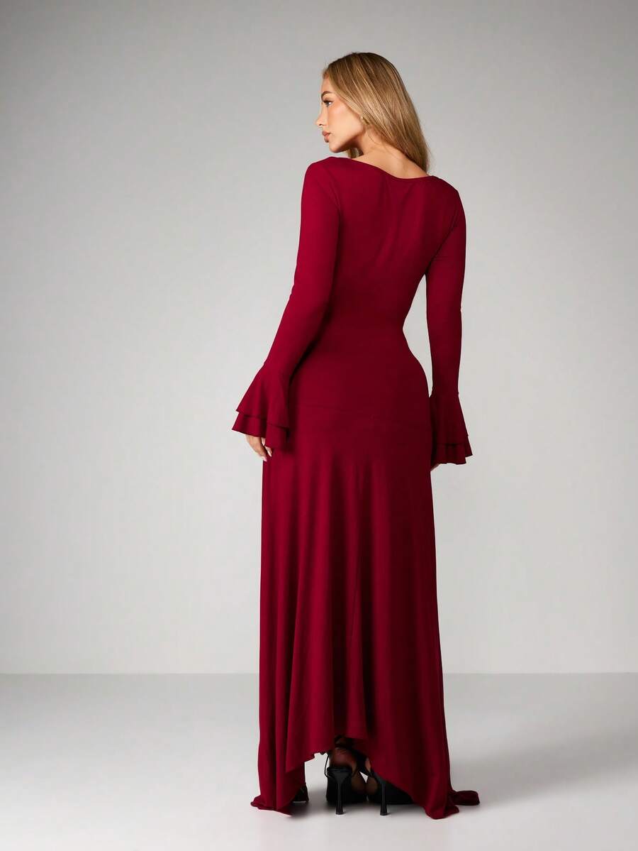 Sugarplum Burgundy Evening Dress