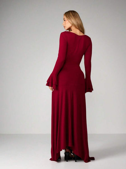 Sugarplum Burgundy Evening Dress