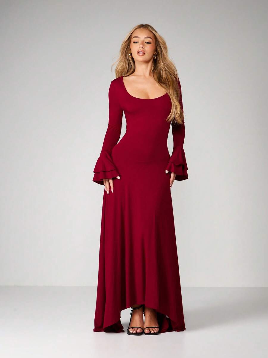 Sugarplum Burgundy Evening Dress