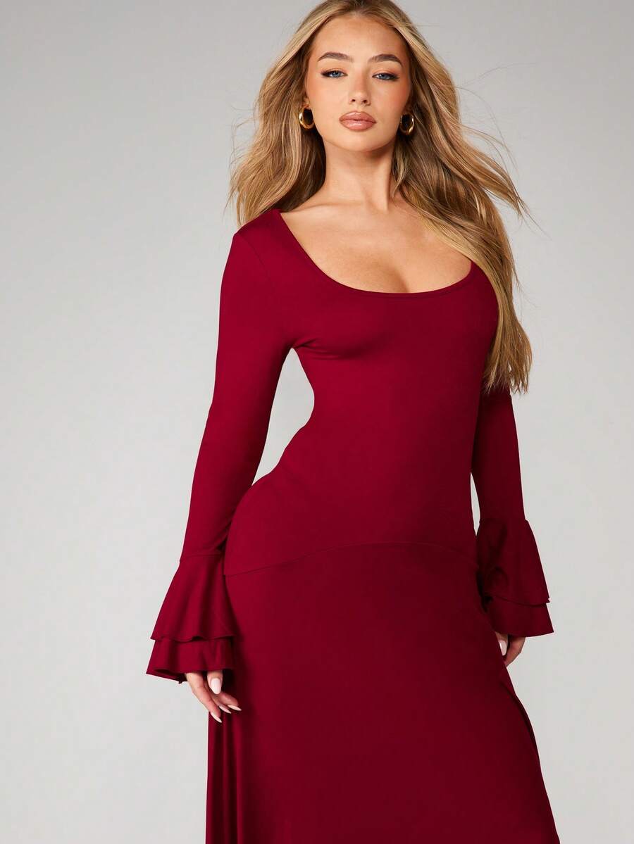 Sugarplum Burgundy Evening Dress