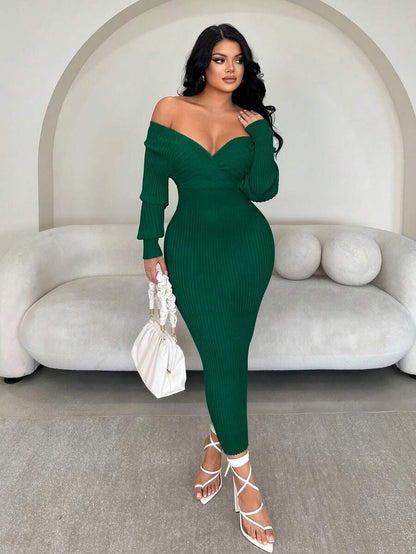 Radiant Eve Off-Shoulder Dress