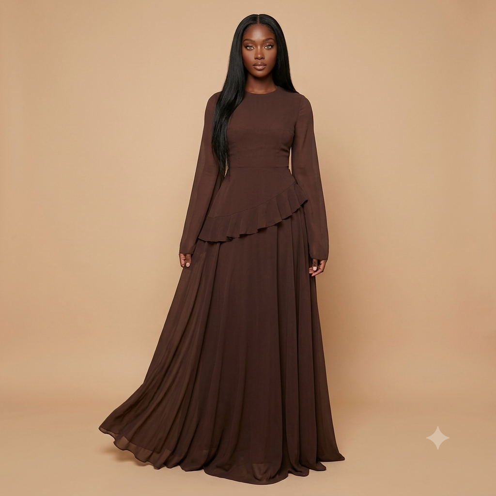 Diriya Ruffled Chiffon Dress