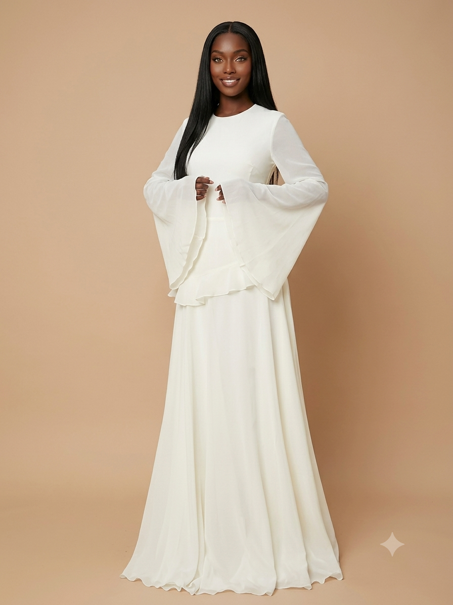 Diriya Ruffled Chiffon Dress