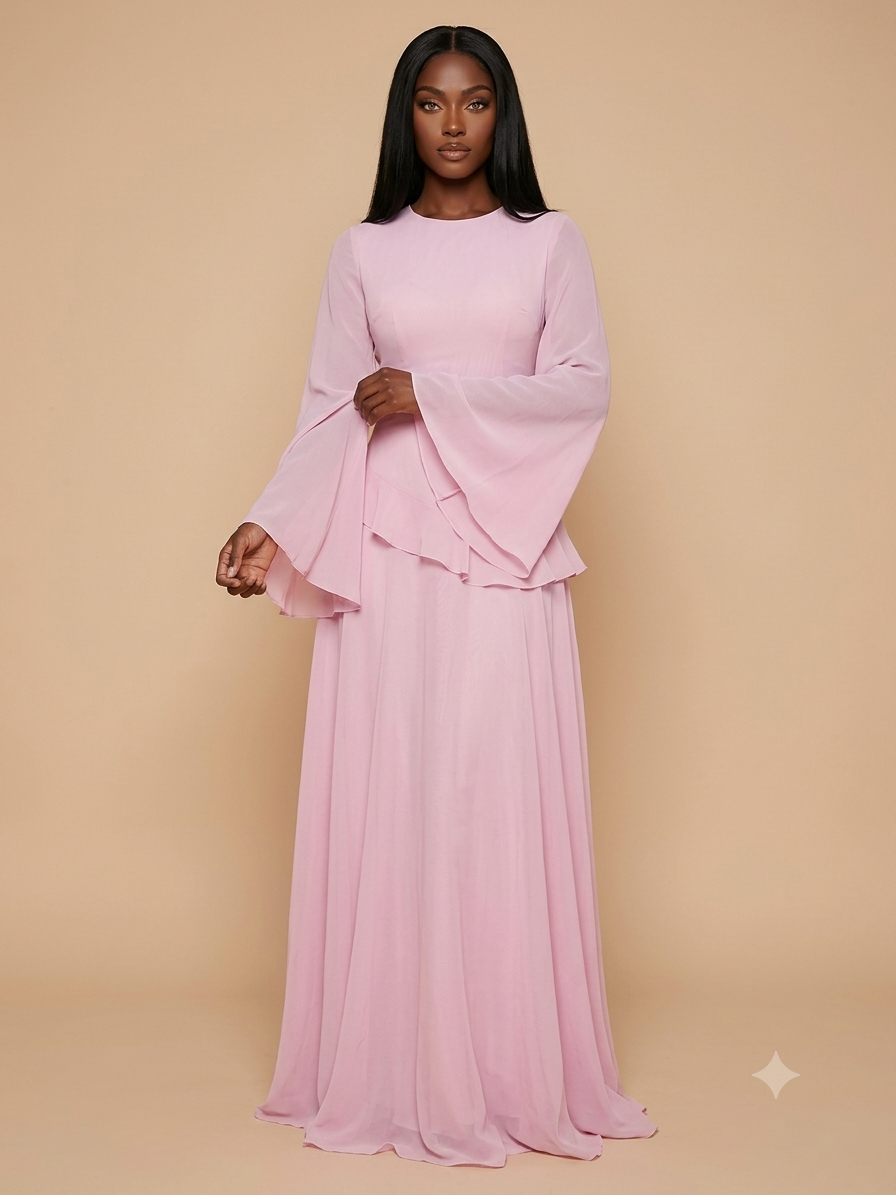 Diriya Ruffled Chiffon Dress