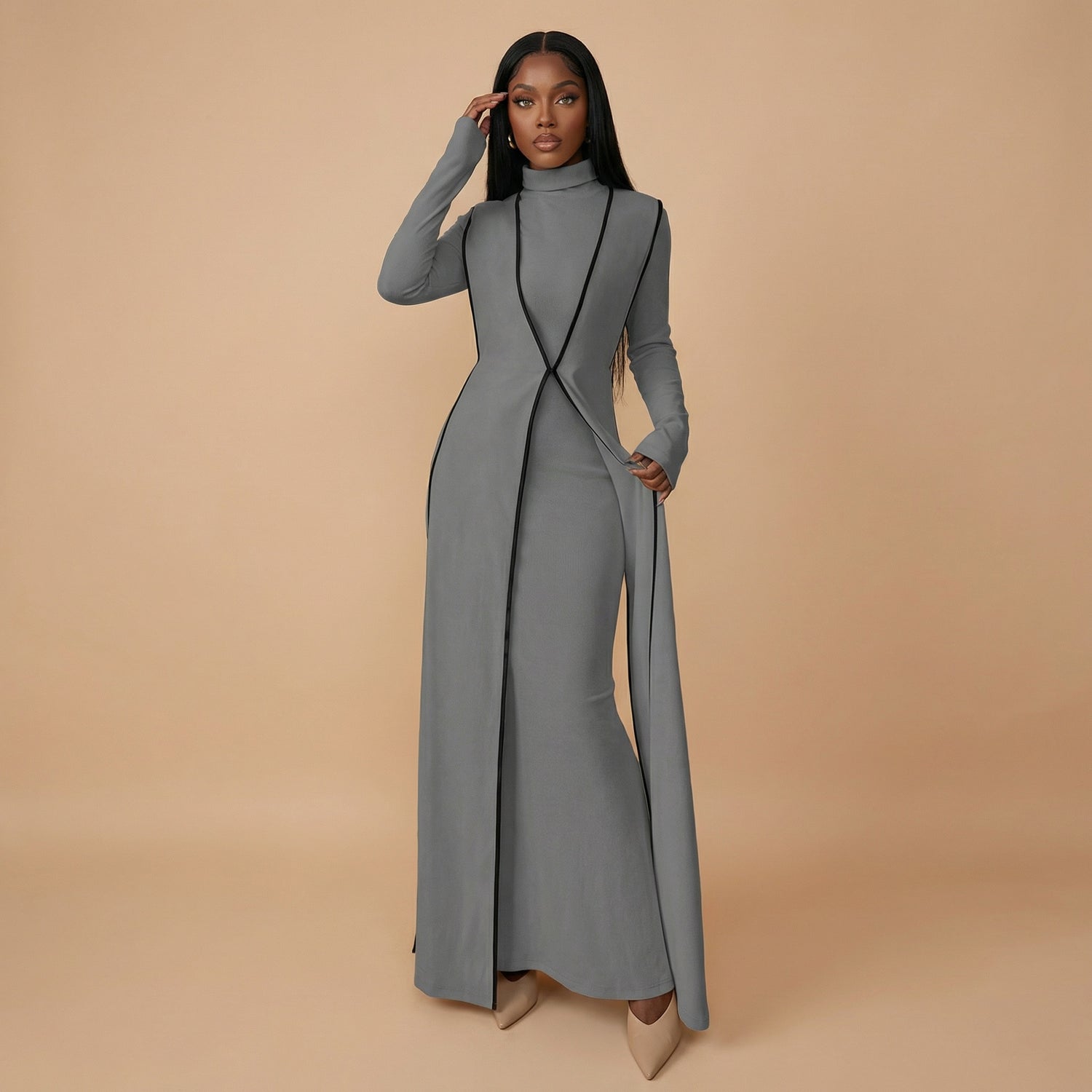 Malika High Neck Dress Set
