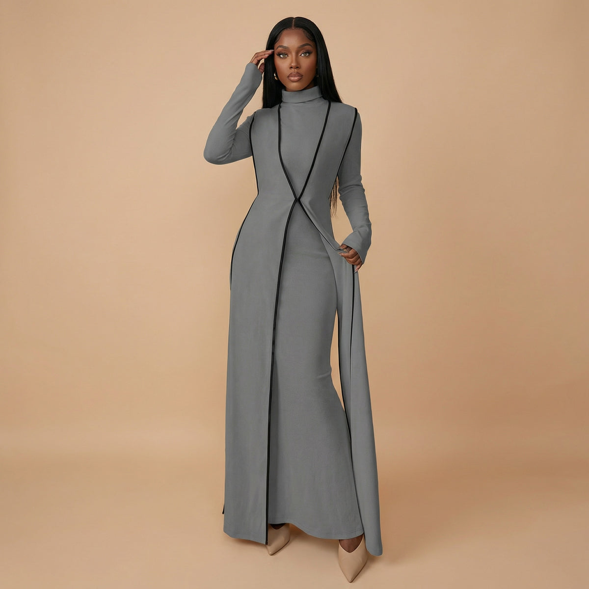Malika High Neck Dress Set