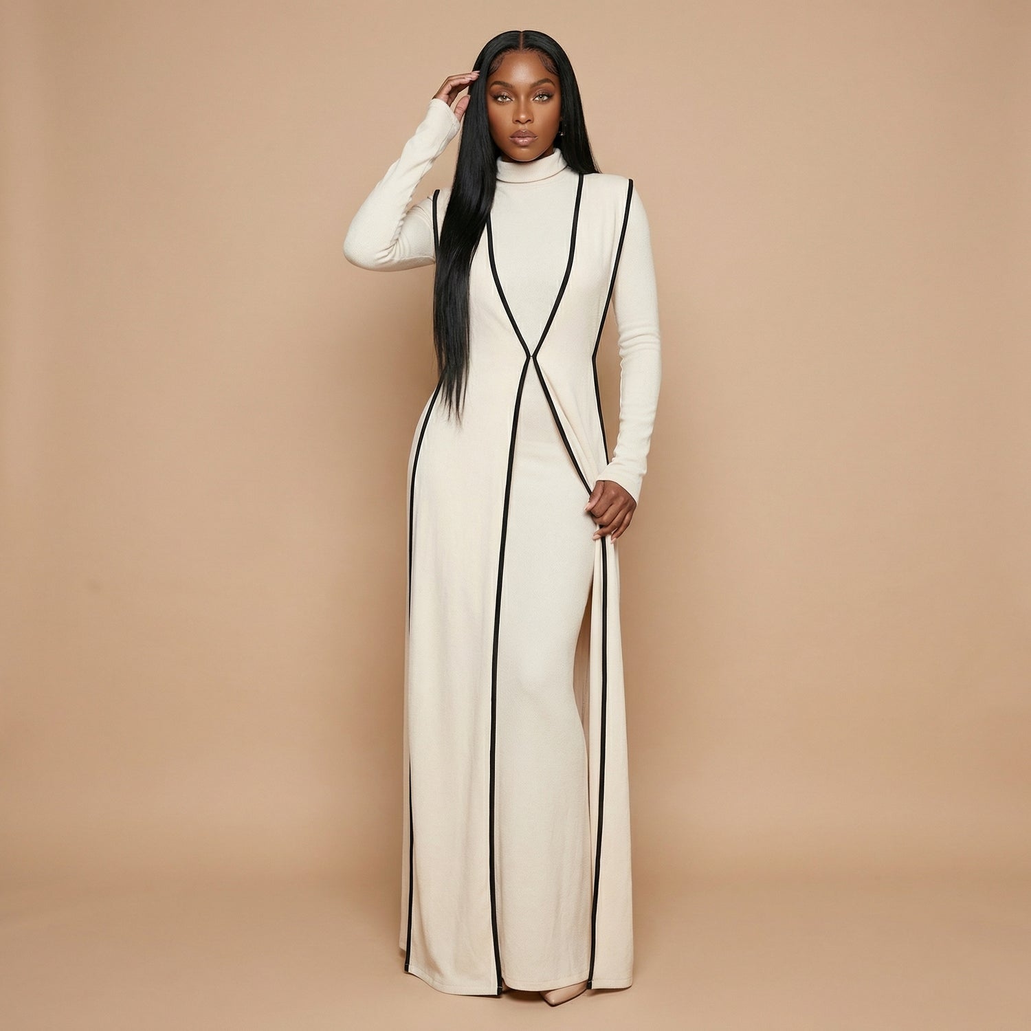 Malika High Neck Dress Set