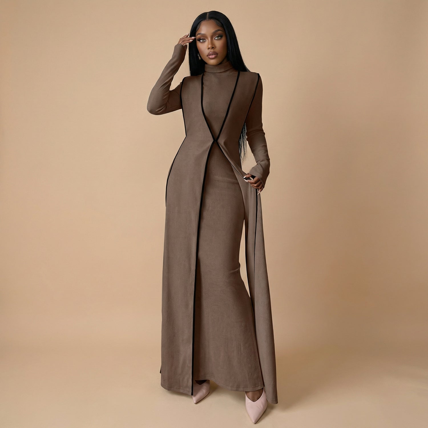 Malika High Neck Dress Set