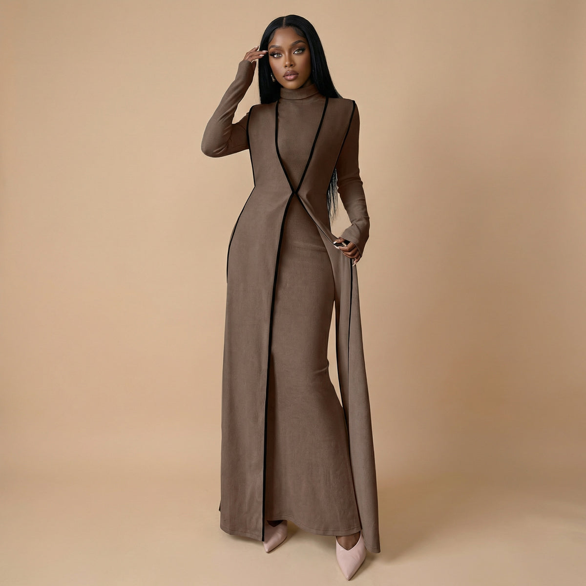Malika High Neck Dress Set